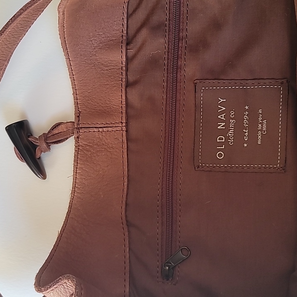 NWOT Old Navy Brown Leather Tote Bag - Picture 8 of 12